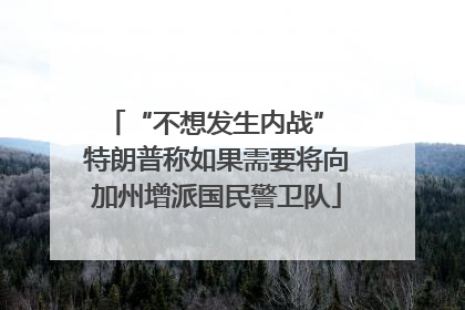 “不想发生内战” 特朗普称如果需要将向加州增派国民警卫队