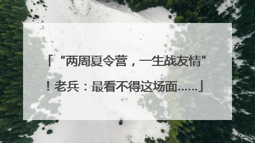 “两周夏令营，一生战友情”！老兵：最看不得这场面……