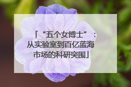 “五个女博士”：从实验室到百亿蓝海市场的科研突围