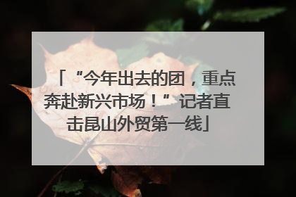 “今年出去的团，重点奔赴新兴市场！”记者直击昆山外贸第一线
