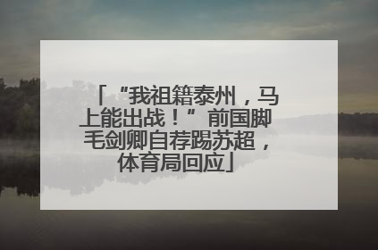 “我祖籍泰州，马上能出战！”前国脚毛剑卿自荐踢苏超，体育局回应