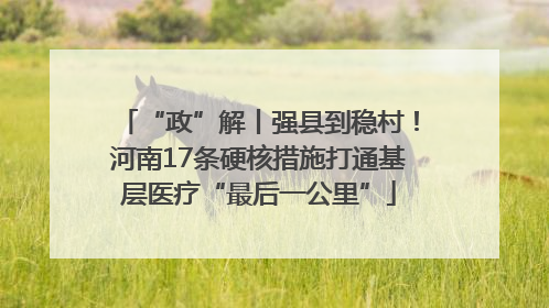 “政”解丨强县到稳村！河南17条硬核措施打通基层医疗“最后一公里”