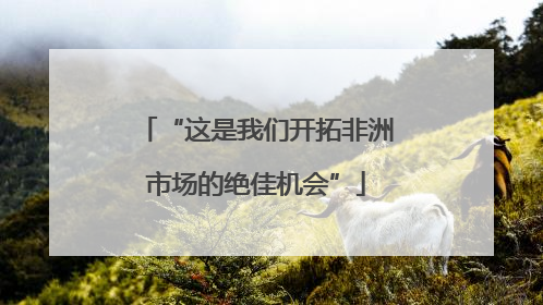 “这是我们开拓非洲市场的绝佳机会”