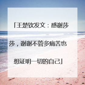 王楚钦发文：感谢莎莎，谢谢不管多痛苦也想证明一切的自己