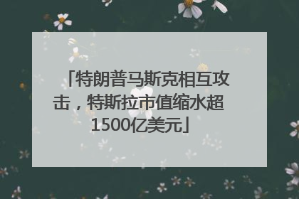 特朗普马斯克相互攻击，特斯拉市值缩水超1500亿美元
