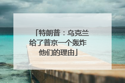 特朗普：乌克兰给了普京一个轰炸他们的理由