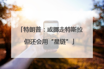 特朗普：或挪走特斯拉 但还会用“星链”