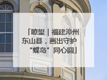 瞭望｜福建漳州东山县，画出守护“蝶岛”同心圆