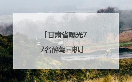 甘肃省曝光77名醉驾司机