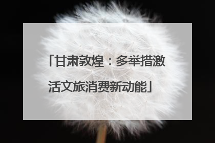 甘肃敦煌：多举措激活文旅消费新动能