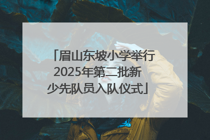 眉山东坡小学举行2025年第二批新少先队员入队仪式