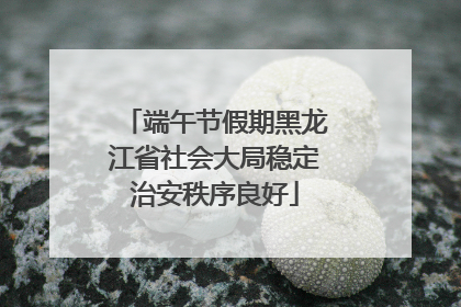 端午节假期黑龙江省社会大局稳定治安秩序良好