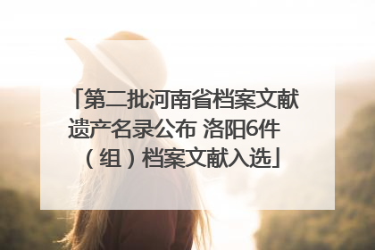 第二批河南省档案文献遗产名录公布 洛阳6件（组）档案文献入选