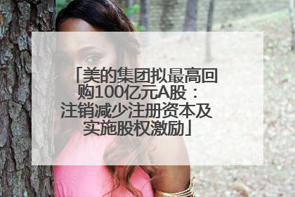 美的集团拟最高回购100亿元A股：注销减少注册资本及实施股权激励