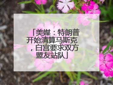 美媒：特朗普开始清算马斯克，白宫要求双方盟友站队