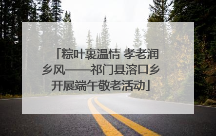 粽叶裹温情 孝老润乡风——祁门县溶口乡开展端午敬老活动