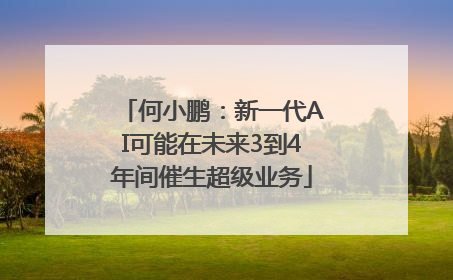 何小鹏：新一代AI可能在未来3到4年间催生超级业务