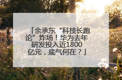 余承东“科技长跑论”炸场！华为去年研发投入近1800亿元，底气何在？