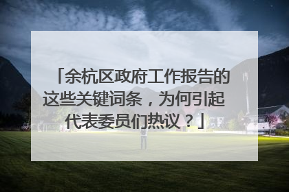 余杭区政府工作报告的这些关键词条，为何引起代表委员们热议？