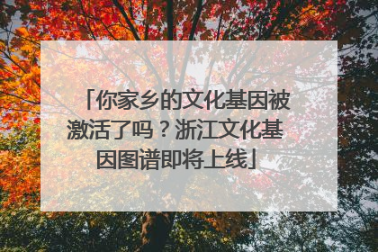 你家乡的文化基因被激活了吗？浙江文化基因图谱即将上线