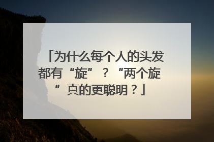 为什么每个人的头发都有“旋”？“两个旋”真的更聪明？