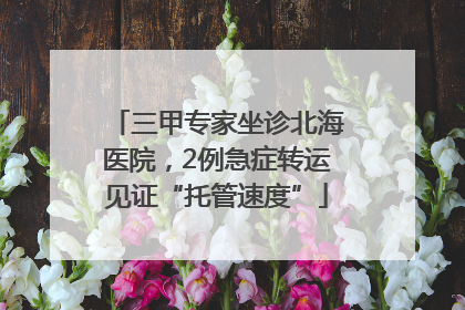 三甲专家坐诊北海医院，2例急症转运见证“托管速度”