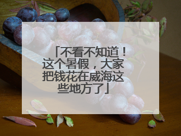 不看不知道！这个暑假，大家把钱花在威海这些地方了