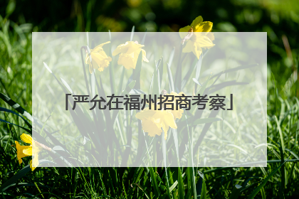 严允在福州招商考察