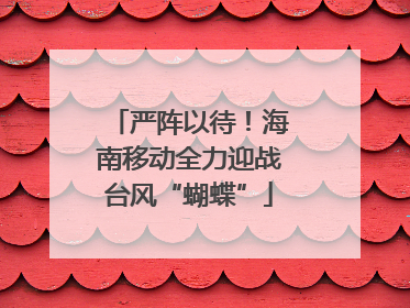 严阵以待！海南移动全力迎战台风“蝴蝶”