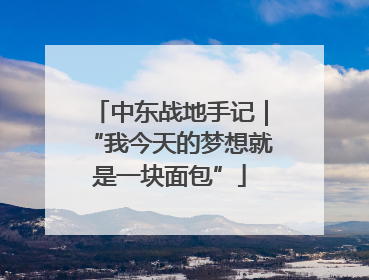 中东战地手记｜“我今天的梦想就是一块面包”