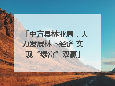 中方县林业局：大力发展林下经济 实现“绿富”双赢