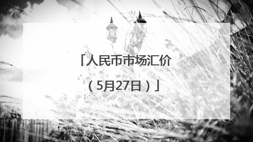 人民币市场汇价（5月27日）