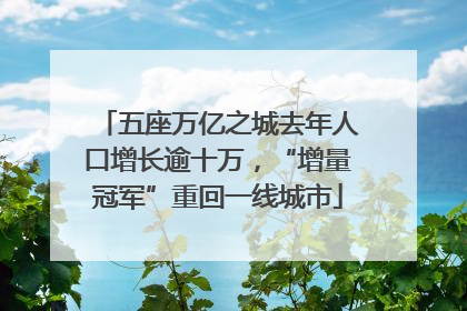 五座万亿之城去年人口增长逾十万，“增量冠军”重回一线城市