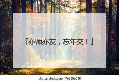 亦师亦友，忘年交！