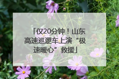 仅20分钟！山东高速巡逻车上演“极速暖心”救援