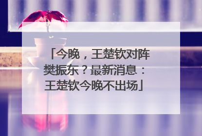 今晚，王楚钦对阵樊振东？最新消息：王楚钦今晚不出场