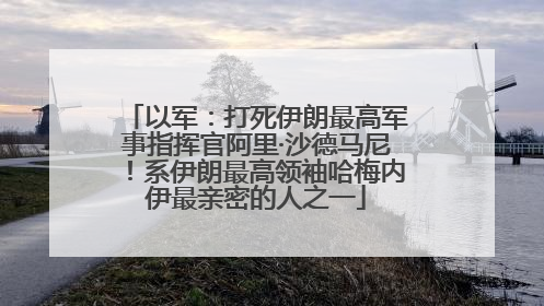 以军：打死伊朗最高军事指挥官阿里·沙德马尼！系伊朗最高领袖哈梅内伊最亲密的人之一
