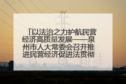 以法治之力护航民营经济高质量发展——泉州市人大常委会召开推进民营经济促进法贯彻实施座谈会