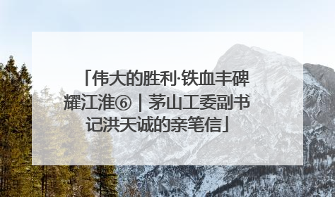 伟大的胜利·铁血丰碑耀江淮⑥｜茅山工委副书记洪天诚的亲笔信