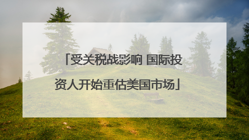 受关税战影响 国际投资人开始重估美国市场