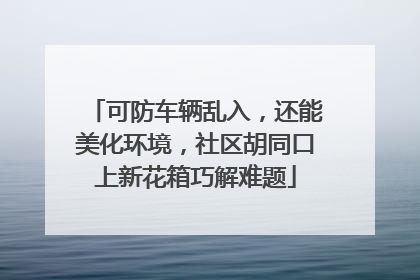 可防车辆乱入，还能美化环境，社区胡同口上新花箱巧解难题