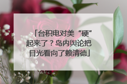 台积电对美“硬”起来了？岛内舆论把目光看向了赖清德