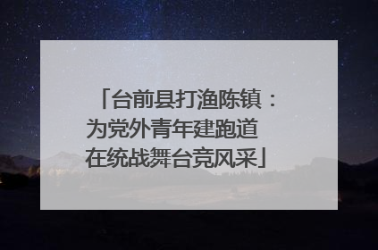 台前县打渔陈镇：为党外青年建跑道 在统战舞台竞风采