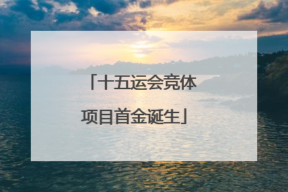 十五运会竞体项目首金诞生