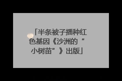 半条被子播种红色基因《沙洲的“小树苗”》出版