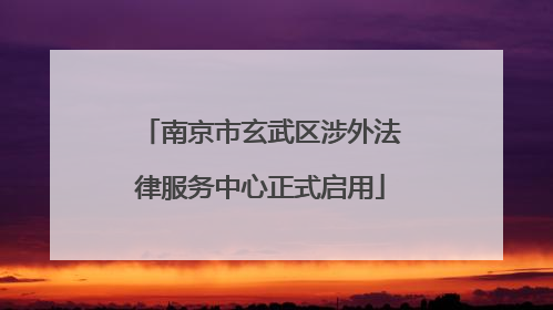 南京市玄武区涉外法律服务中心正式启用