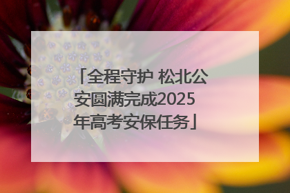 全程守护 松北公安圆满完成2025年高考安保任务