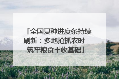 全国夏种进度条持续刷新：多地抢抓农时 筑牢粮食丰收基础