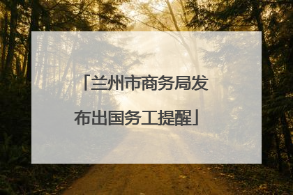 兰州市商务局发布出国务工提醒