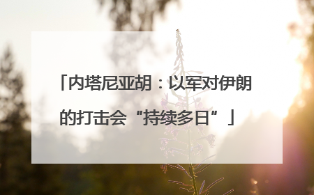 内塔尼亚胡：以军对伊朗的打击会“持续多日”